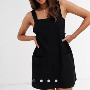 ASOS Rhythm Verona jumper dress with front pockets - linen and cotton - size M